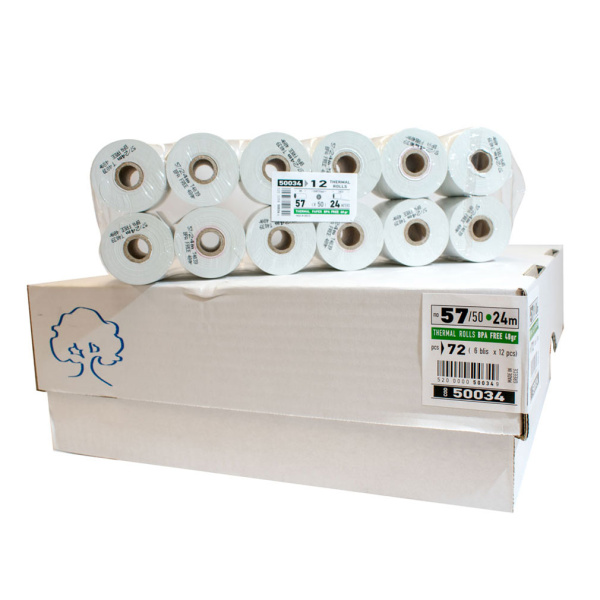 Χαρτοταινία Ταμειακών Μηχανών 57x50mm Θερμική 25m