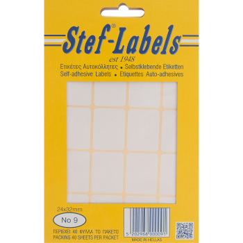 Ετικέτες Αυτοκόλλητες No9 Stef-Labels 24x32mm