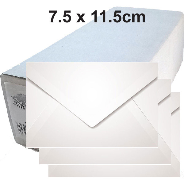 Κουτί 500 φάκελοι Λευκοί 7.5x11.5cm Typotrust 90gr Νο 3013