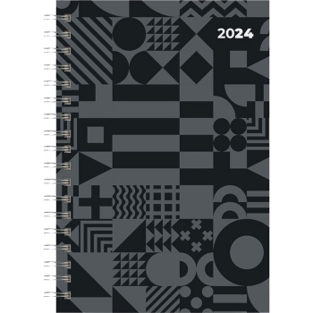 Ημερολόγιο 2024 Σπιράλ 17x24 Μαύρο Ημερήσιο The Writing Fields