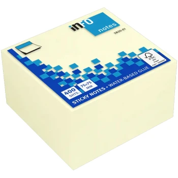 Info-Notes Κίτρινος 75x75mm Κύβος 400 φύλλα Αυτοκόλλητα 5820-01