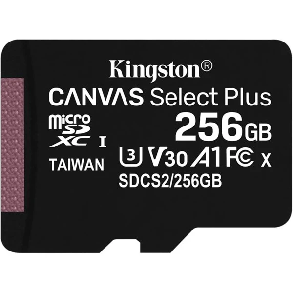 Kingston Micro Secure Digital 256GB Microsdxc Canvas Select 80R +SD Adapter