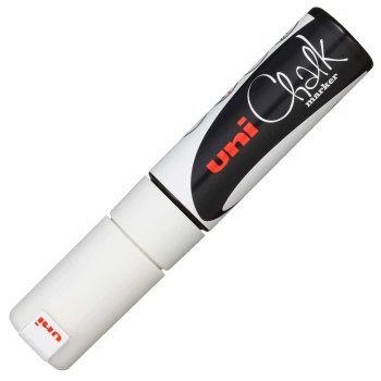 Μαρκαδόρος Uni Chalk Marker White PWE8K Broad 8.0mm