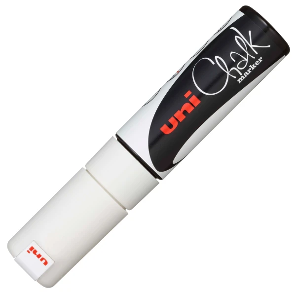 Μαρκαδόρος Uni Chalk Marker White PWE8K Broad 8.0mm