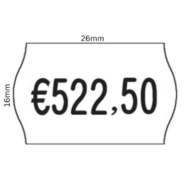 Ετικέτες Ετικετογράφου 26x16mm Λευκές Οβάλ Printex