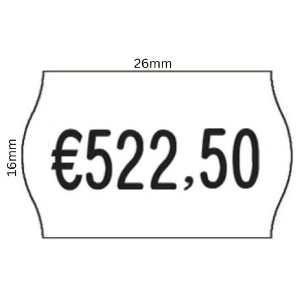 Ετικέτες Ετικετογράφου 26x16mm Λευκές Οβάλ Printex