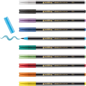 Edding 1340 Glitter 10 Μαρκαδόροι Brushpen πινέλο