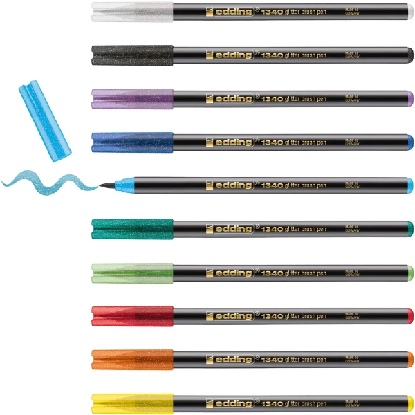 Edding 1340 Glitter 10 Μαρκαδόροι Brushpen πινέλο