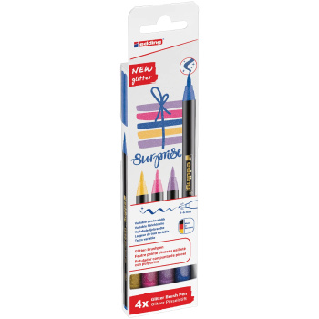Edding 1340 Glitter 4 Μαρκαδόροι Brushpen πινέλο