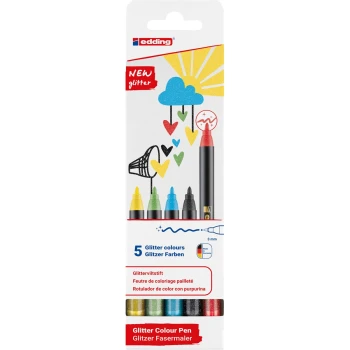 Μαρκαδόροι Edding 1200 glitter Set 5 χρώματα Basic