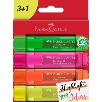 Μαρκαδόροι Faber-Castell 3+1 Υπογράμμισης 254604