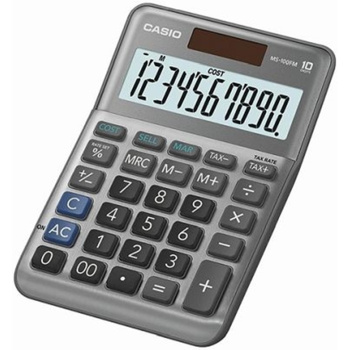 Αριθμομηχανή Casio MS-100FM Ασημί 10 ψηφίων