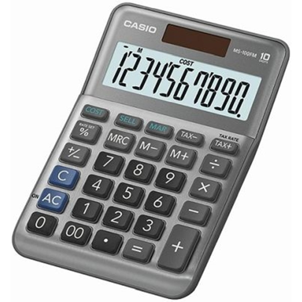 Αριθμομηχανή Casio MS-100FM Ασημί 10 ψηφίων