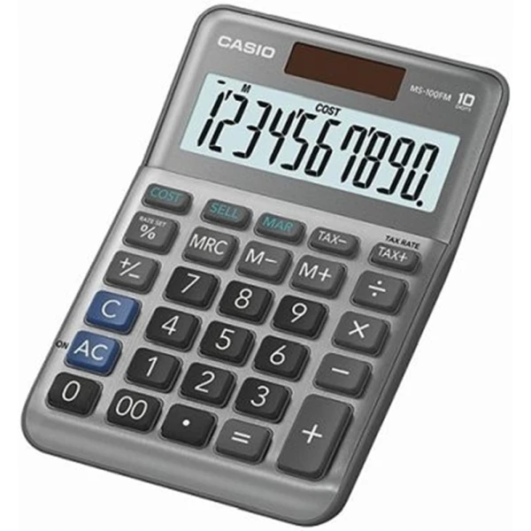 Αριθμομηχανή Casio MS-100FM Ασημί 10 ψηφίων