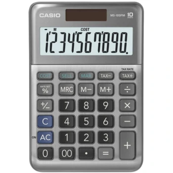 Αριθμομηχανή Casio MS-100FM Ασημί 10 ψηφίων