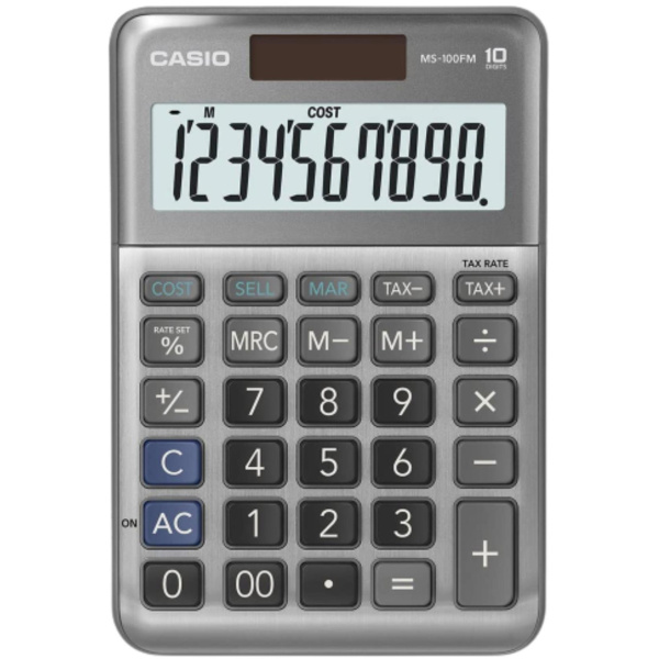 Αριθμομηχανή Casio MS-100FM Ασημί 10 ψηφίων