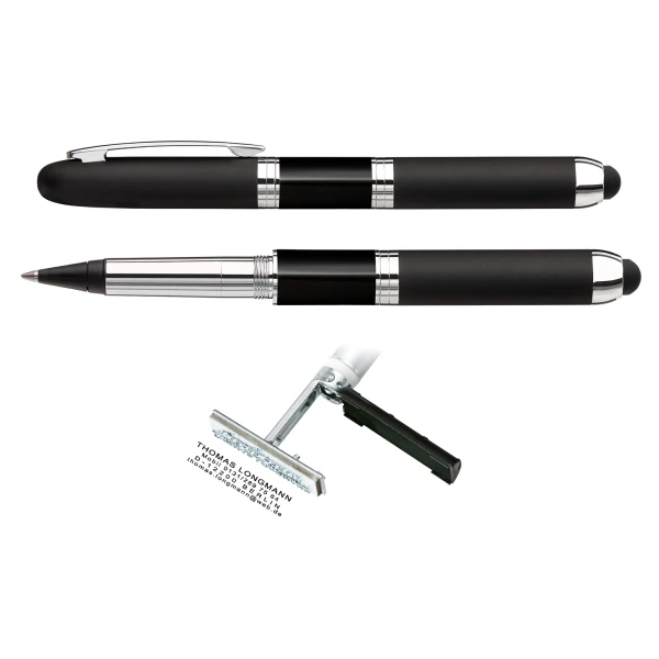 Στυλό Heri Promesa Stamp&Touch Roller Μαύρο 85321 με σφραγίδα