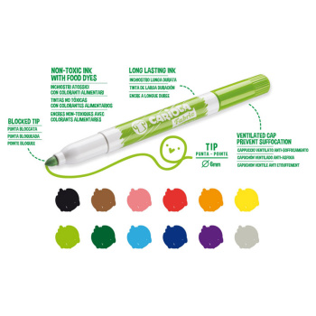 Carioca Fabric Μαρκαδόροι Υφάσματος Χοντροί 12 χρώματα