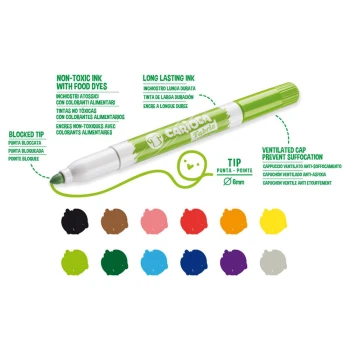Carioca Fabric Μαρκαδόροι Υφάσματος Χοντροί 12 χρώματα