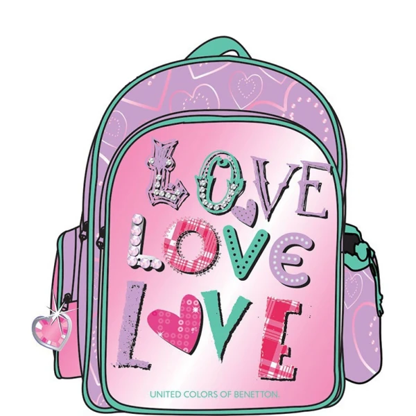 Paxos Σακίδιο Νηπιαγωγείου Benetton Love Ροζ 34111
