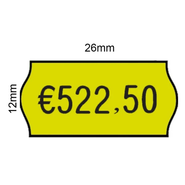 Ετικέτες Ετικετογράφου 26x12mm Κίτρινες Οβάλ