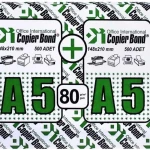 Χαρτί Α5 Copier Bond 80gr Λευκό 148.5x210mm πακέτο 1000 φύλλα (μισό του Α4)