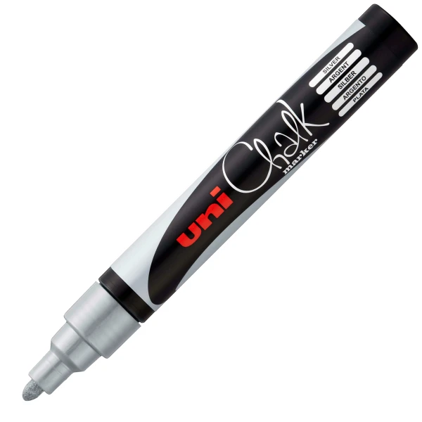 Μαρκαδόρος Uni Chalk Marker Silver PWE-5M Medium 1.8-2.5mm