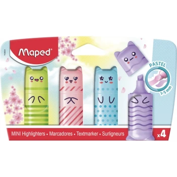 Maped Pastel Mini Σετ Μαρκαδόροι Υπογράμμισης Γατάκια