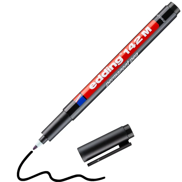 Edding 142m Μαύρος Μαρκαδόρος Ανεξίτηλος 1.0mm