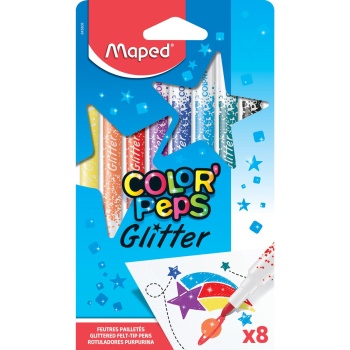 Maped Color Peps Glitter Μαρκαδόροι Ζωγραφικής