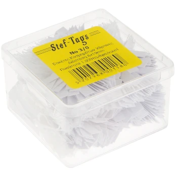 Ετικέτες Stef-Tags Λευκές κρεμαστές 6x19mm