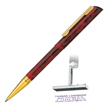 Στυλό Heri Pen Diagonal Graffiti Red 3089 με σφραγίδα