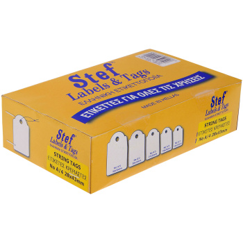 Ετικέτες Stef-Tags Λευκές κρεμαστές 28x43mm