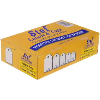 Ετικέτες Stef-Tags Λευκές κρεμαστές 28x43mm