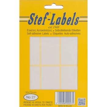 Ετικέτες Αυτοκόλλητες No27 Stef-Labels 32x72mm
