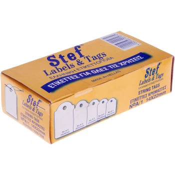 Ετικέτες Stef-Tags Λευκές κρεμαστές 14x22mm