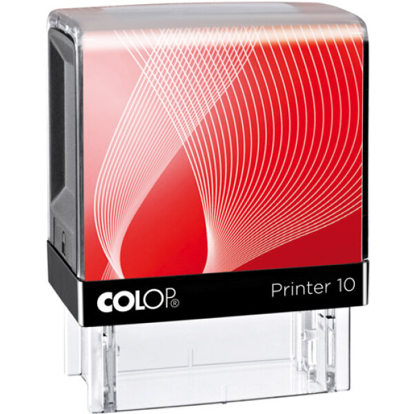 Σφραγίδα Colop G7 New Printer 10 Αυτομελανώμενη Μαύρη με κόκκινη ετικέτα για κατασκευή σφραγίδας κειμένου έως 2 μικρών λέξεων.
