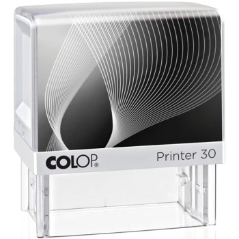 Σφραγίδα Colop G7 New Printer 30 Αυτομελανώμενη Λευκή με μαύρη ετικέτα για κατασκευή σφραγίδας έως 5 γραμμών κειμένου.