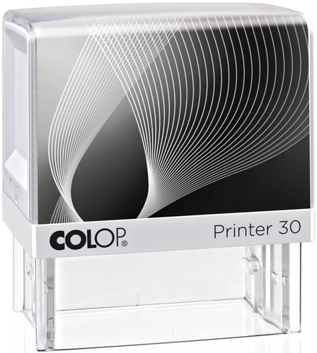 Σφραγίδα Colop G7 New Printer 30 Αυτομελανώμενη Λευκή με μαύρη ετικέτα για κατασκευή σφραγίδας έως 5 γραμμών κειμένου.