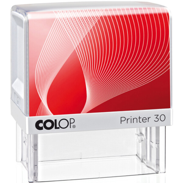 Σφραγίδα Colop G7 New Printer 30 Αυτομελανώμενη Λευκή με κόκκινη ετικέτα για κατασκευή σφραγίδας έως 5 γραμμών κειμένου.