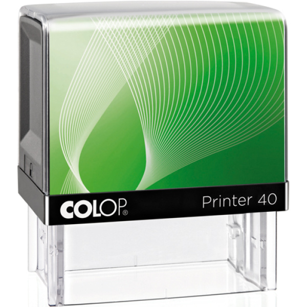 Σφραγίδα Colop G7 New Printer 40 Αυτομελανώμενη Μαύρη με πράσινη ετικέτα για κατασκευή σφραγίδας έως 6 γραμμών κειμένου.