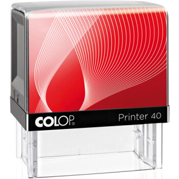 Σφραγίδα Colop G7 New Printer 40 Αυτομελανώμενη Μαύρη με κόκκινη ετικέτα για κατασκευή σφραγίδας έως 6 γραμμών κειμένου.