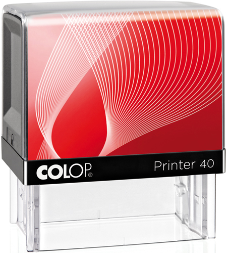 Σφραγίδα Colop G7 New Printer 40 Αυτομελανώμενη Μαύρη με κόκκινη ετικέτα για κατασκευή σφραγίδας έως 6 γραμμών κειμένου.