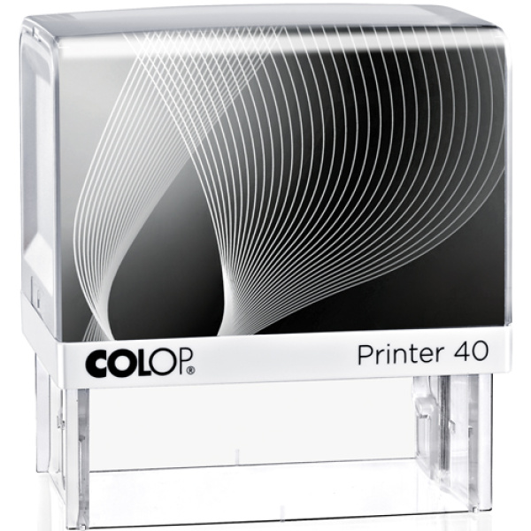 Σφραγίδα Colop G7 New Printer 40 Αυτομελανώμενη Λευκή με μαύρη ετικέτα για κατασκευή σφραγίδας έως 6 γραμμών κειμένου.