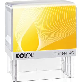 Σφραγίδα Colop G7 New Printer 40 Αυτομελανώμενη Λευκή με κίτρινη ετικέτα για κατασκευή σφραγίδας έως 6 γραμμών κειμένου.