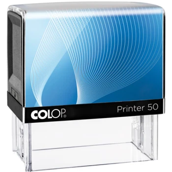 Σφραγίδα Colop G7 New Printer 50 Αυτομελανώμενη Μαύρη με Μπλε ετικέτα για κατασκευή σφραγίδας έως 8 γραμμών κειμένου.