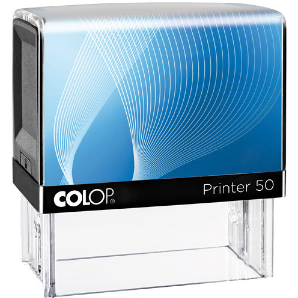 Σφραγίδα Colop G7 New Printer 50 Αυτομελανώμενη Μαύρη με Μπλε ετικέτα για κατασκευή σφραγίδας έως 8 γραμμών κειμένου.