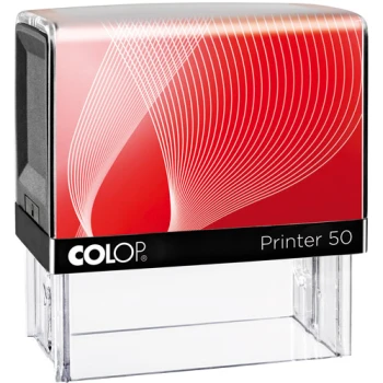 Σφραγίδα Colop G7 New Printer 50 Αυτομελανώμενη Μαύρη με Κόκκινη ετικέτα για κατασκευή σφραγίδας έως 8 γραμμών κειμένου.