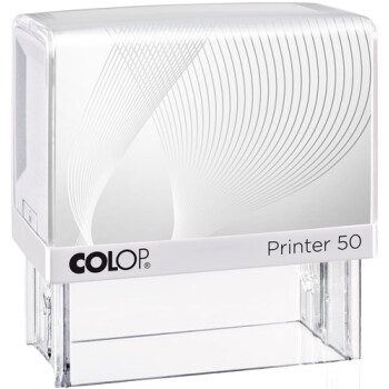 Σφραγίδα Colop G7 New Printer 50 Αυτομελανώμενη Λευκή με λευκή ετικέτα για κατασκευή σφραγίδας έως 8 γραμμών κειμένου.