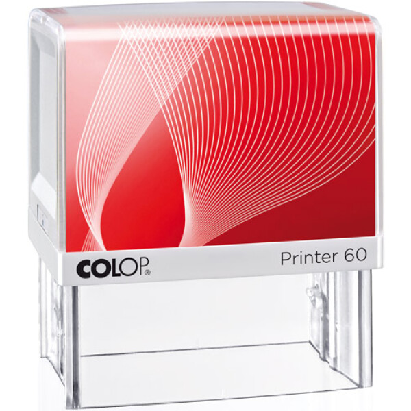 Σφραγίδα Colop G7 New Printer 60 Αυτομελανώμενη Λευκή με Κόκκινη ετικέτα για κατασκευή σφραγίδας έως 10 γραμμών κειμένου.